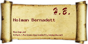 Holman Bernadett névjegykártya